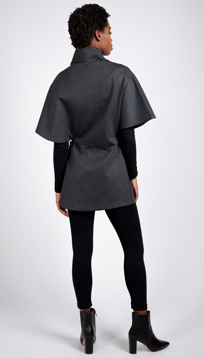 Poncho Tunic Top/ Charcoal Ponte Knit – naturevsfuture