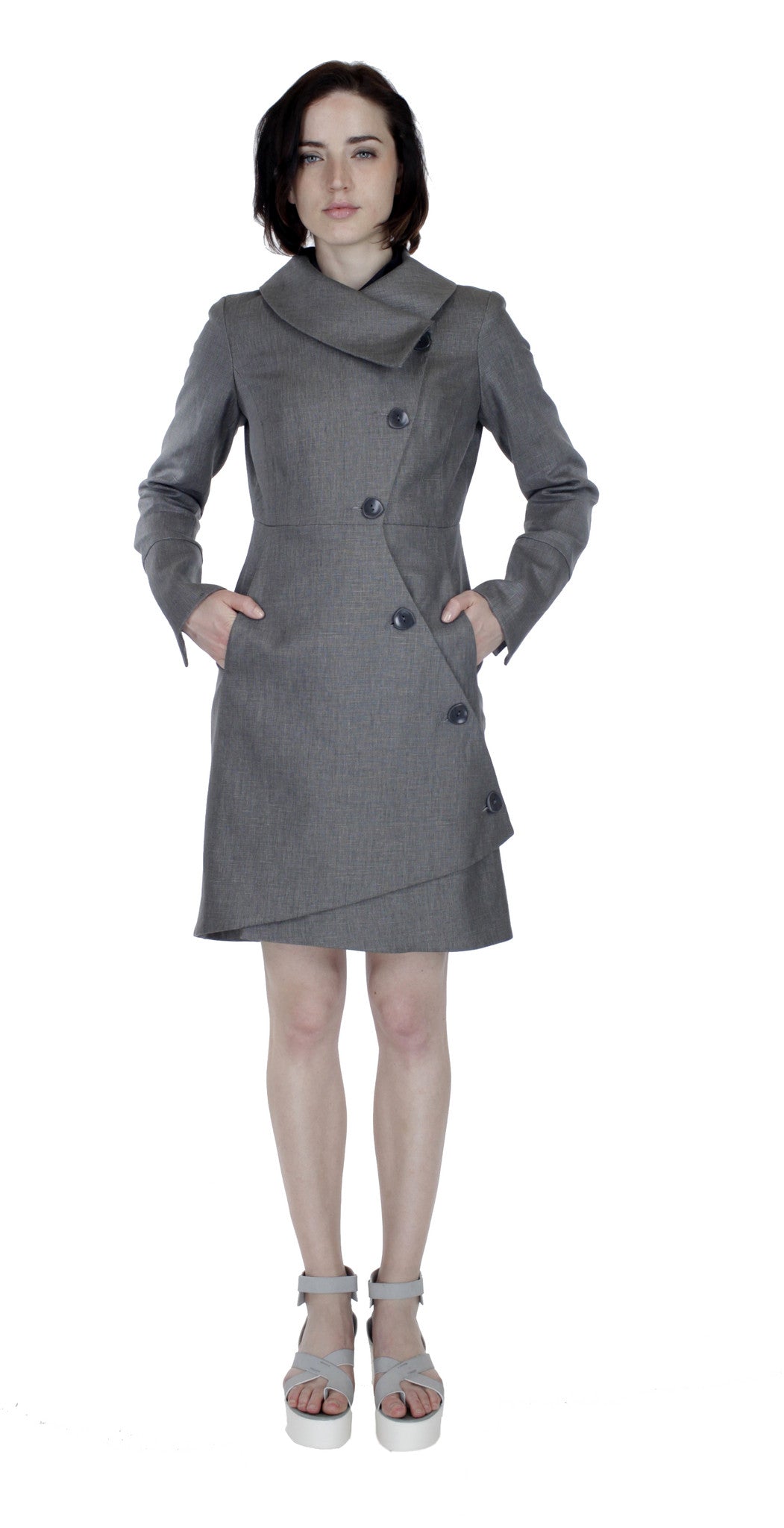 Swerve Jacket in Linen / Grey