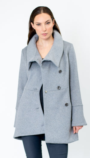 Swerve Coat / IceGrey/ *Peacoat length *Relaxed fit