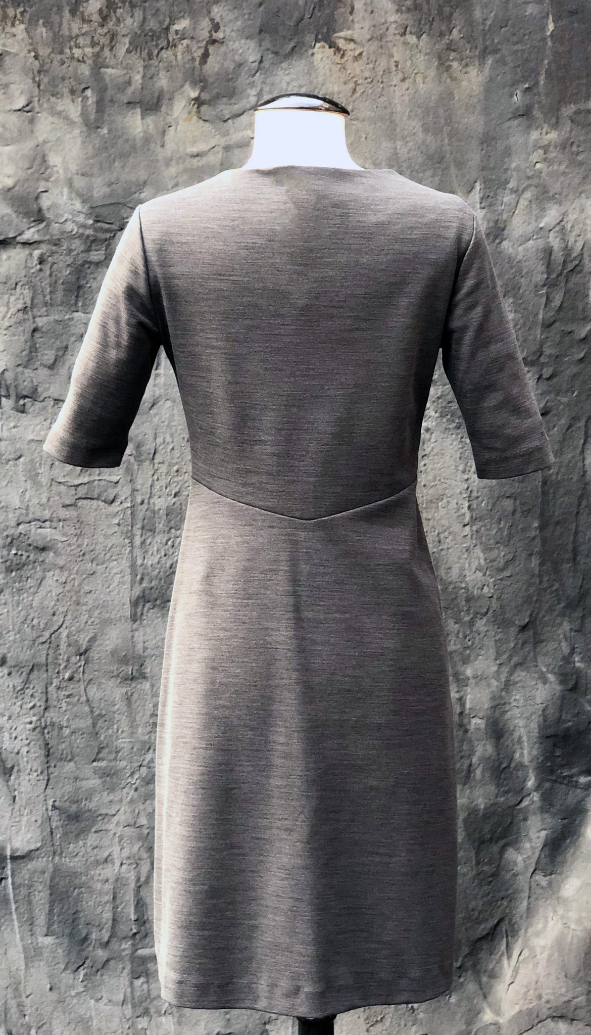 Double Split Front Wool Blend Ponte Knit dress