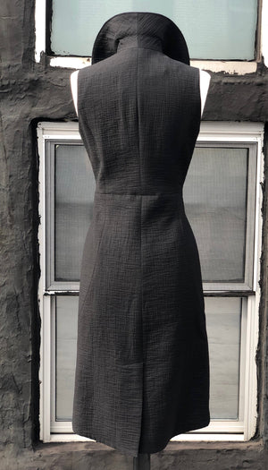 Swerve Long Vest Dress/ Black Crinkle
