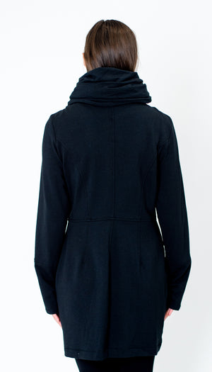 Convertible Funnel Hood Fleece Sweatshirt Jacket