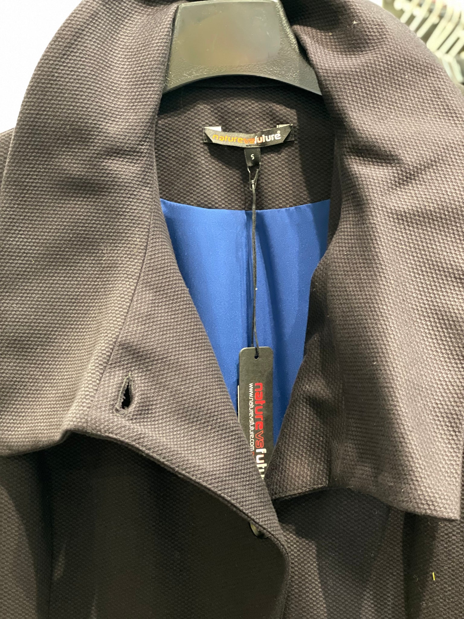 Swerve Jacket in Cotton Pique Texture/ Black