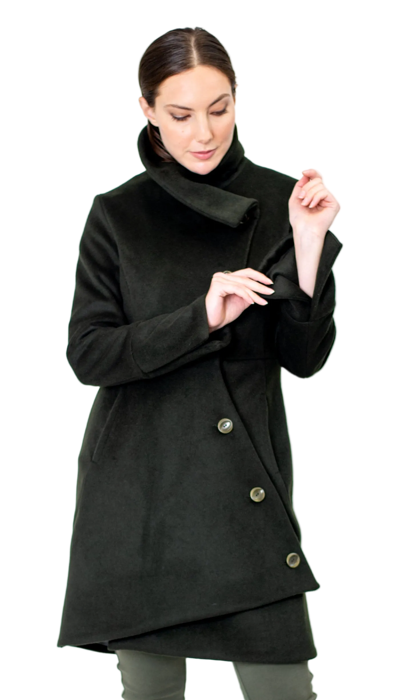 Swerve Coat / Wool/Nylon/Cashmere / Olive