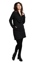 Cowl neck tunic dress/ Black