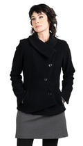 Short Swerve Coat/Black Wool