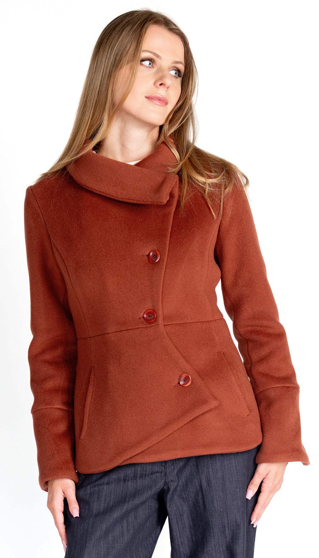 Short Swerve Coat/ Rust
