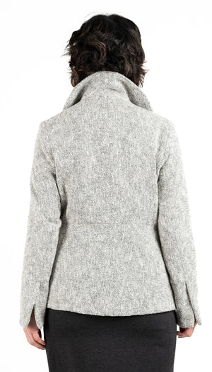 Short Swerve Coat/ Novelty Texture Cotton/Wool
