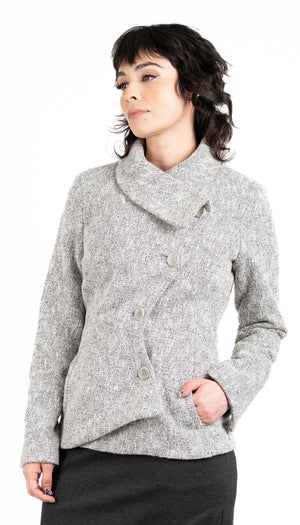 Short Swerve Coat/ Novelty Texture Cotton/Wool