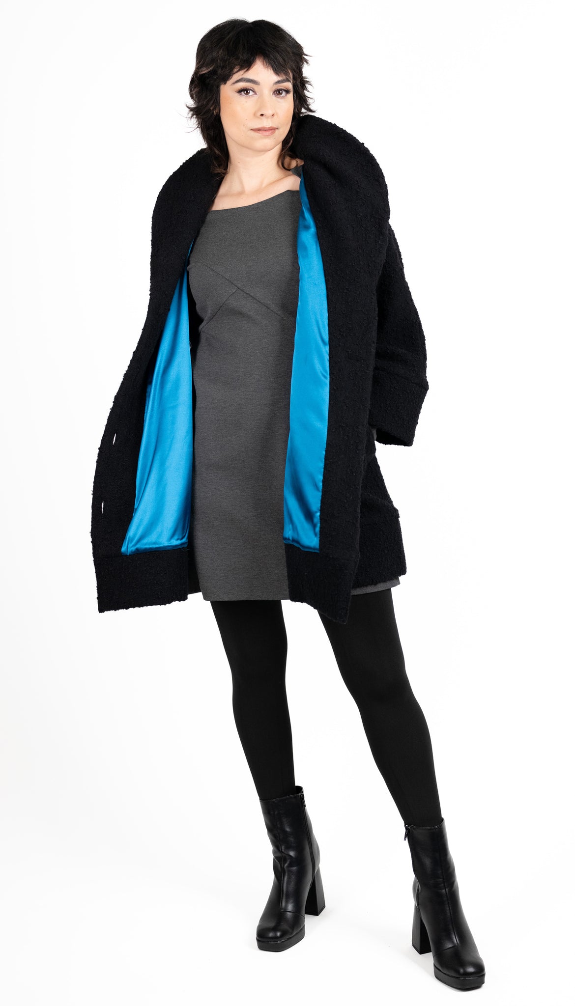 Classic Swing Coat/ Novelty /Black