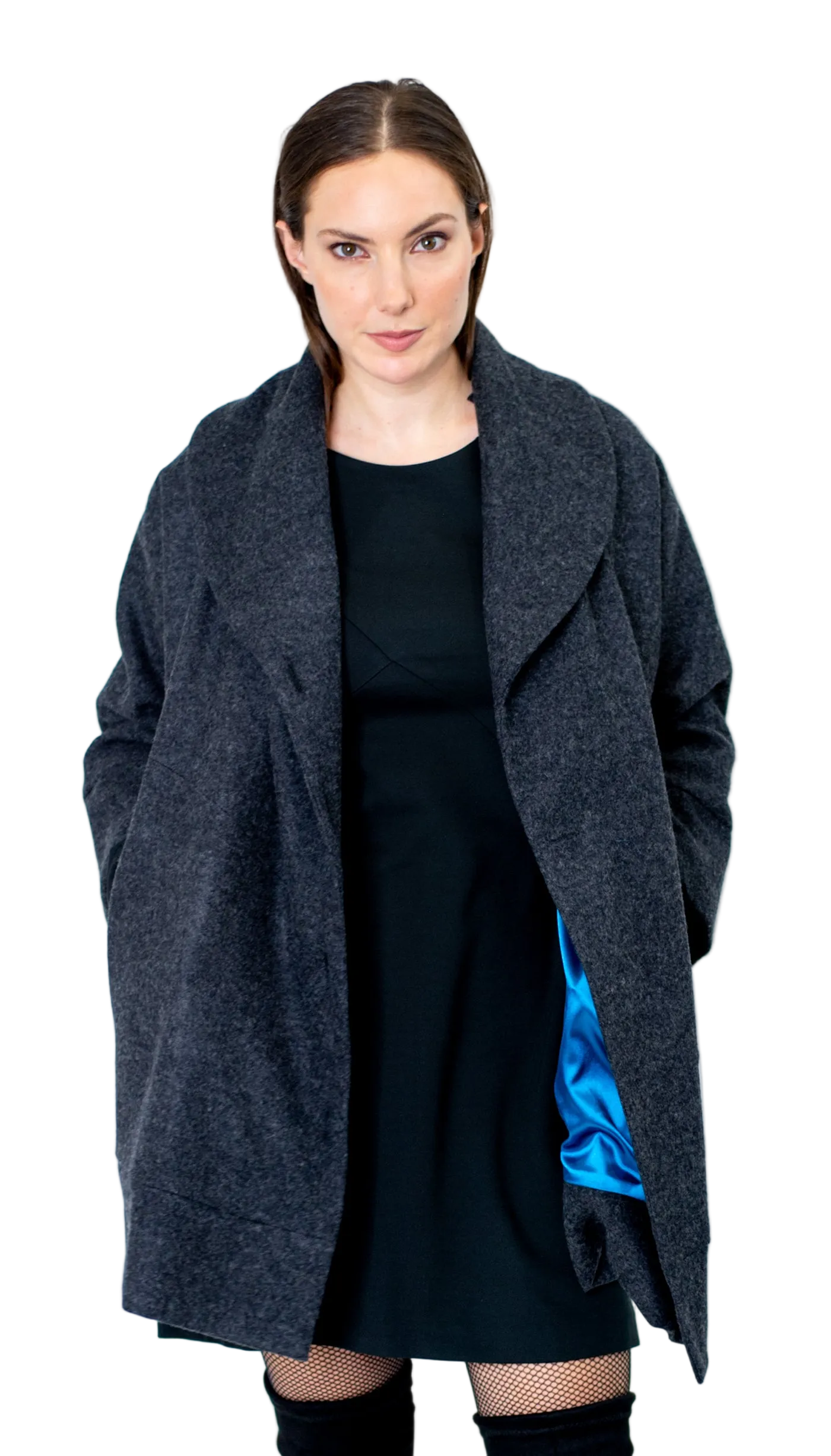 Classic Swing Coat / Charcoal Wool Flannel