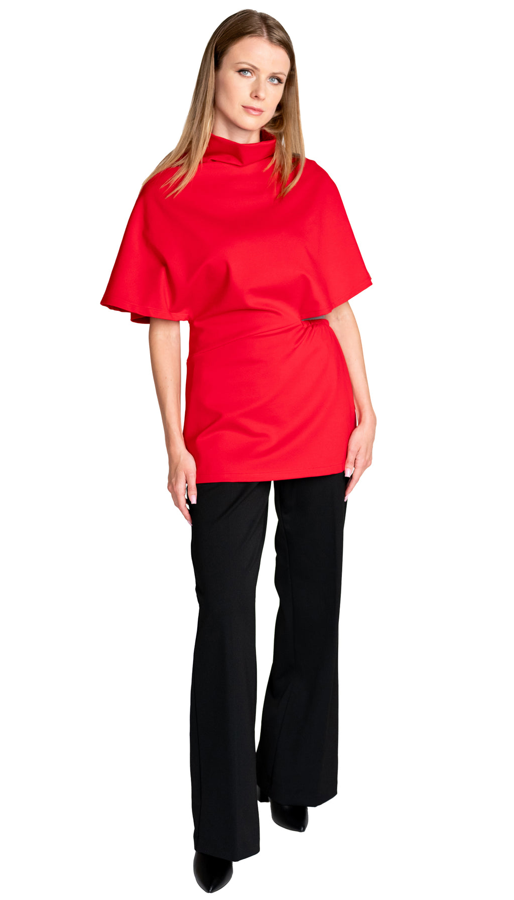 Poncho Tunic Top/ Scarlet