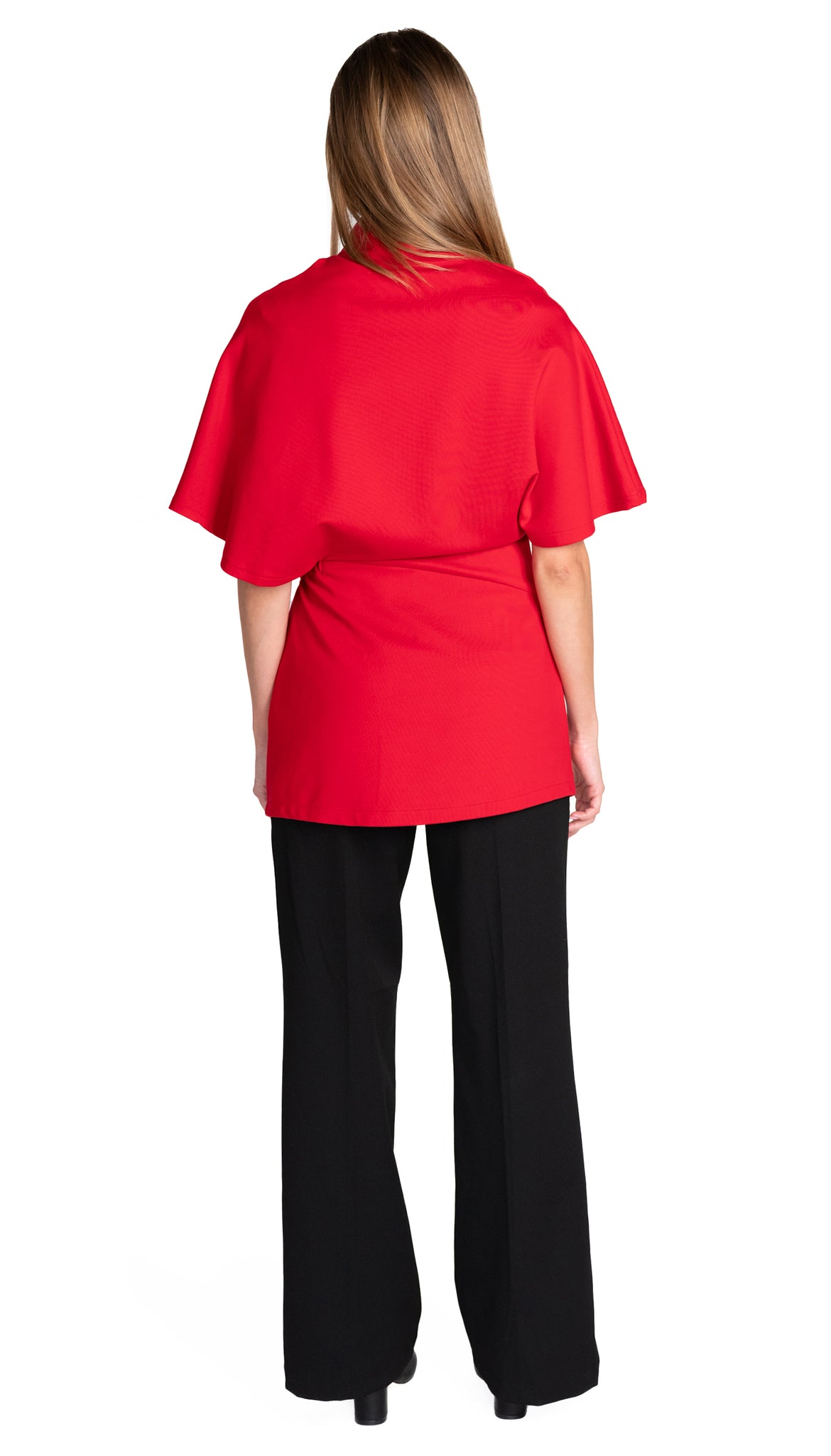 Poncho Tunic Top/ Scarlet