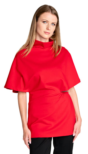 Poncho Tunic Top/ Scarlet