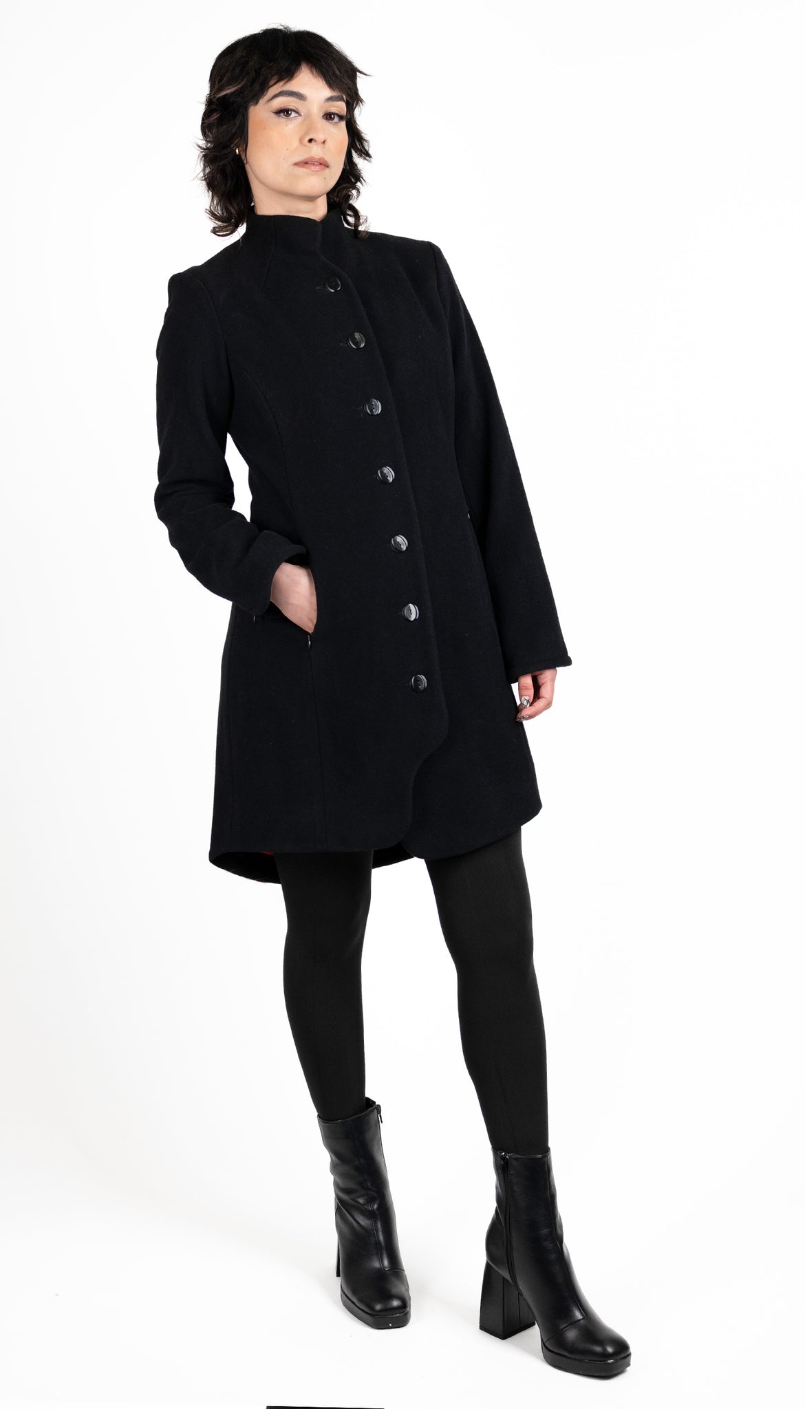 Minimal Mock Coat/ Black