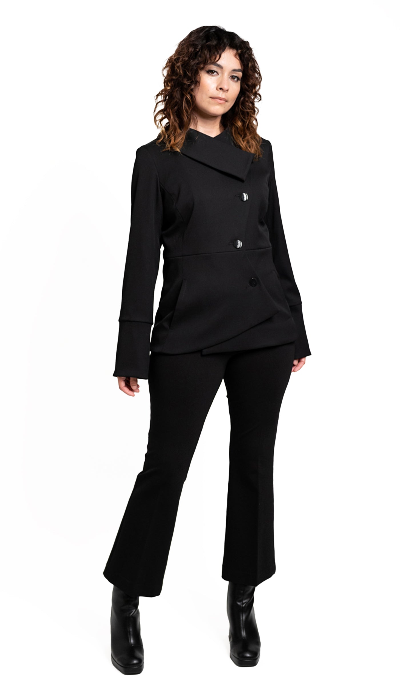 Swerve Long Sleeve Wool Suit Blazer