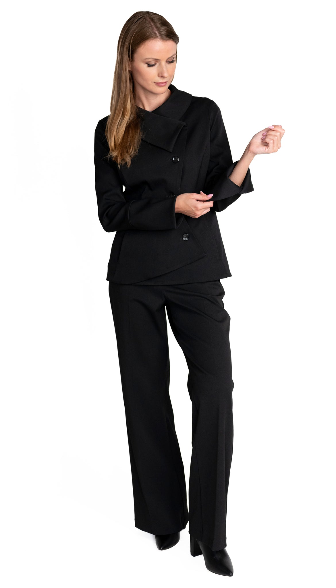 Swerve Long Sleeve Wool Suit Blazer