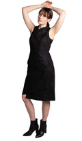 Linen Swerve Vest Dress / Black