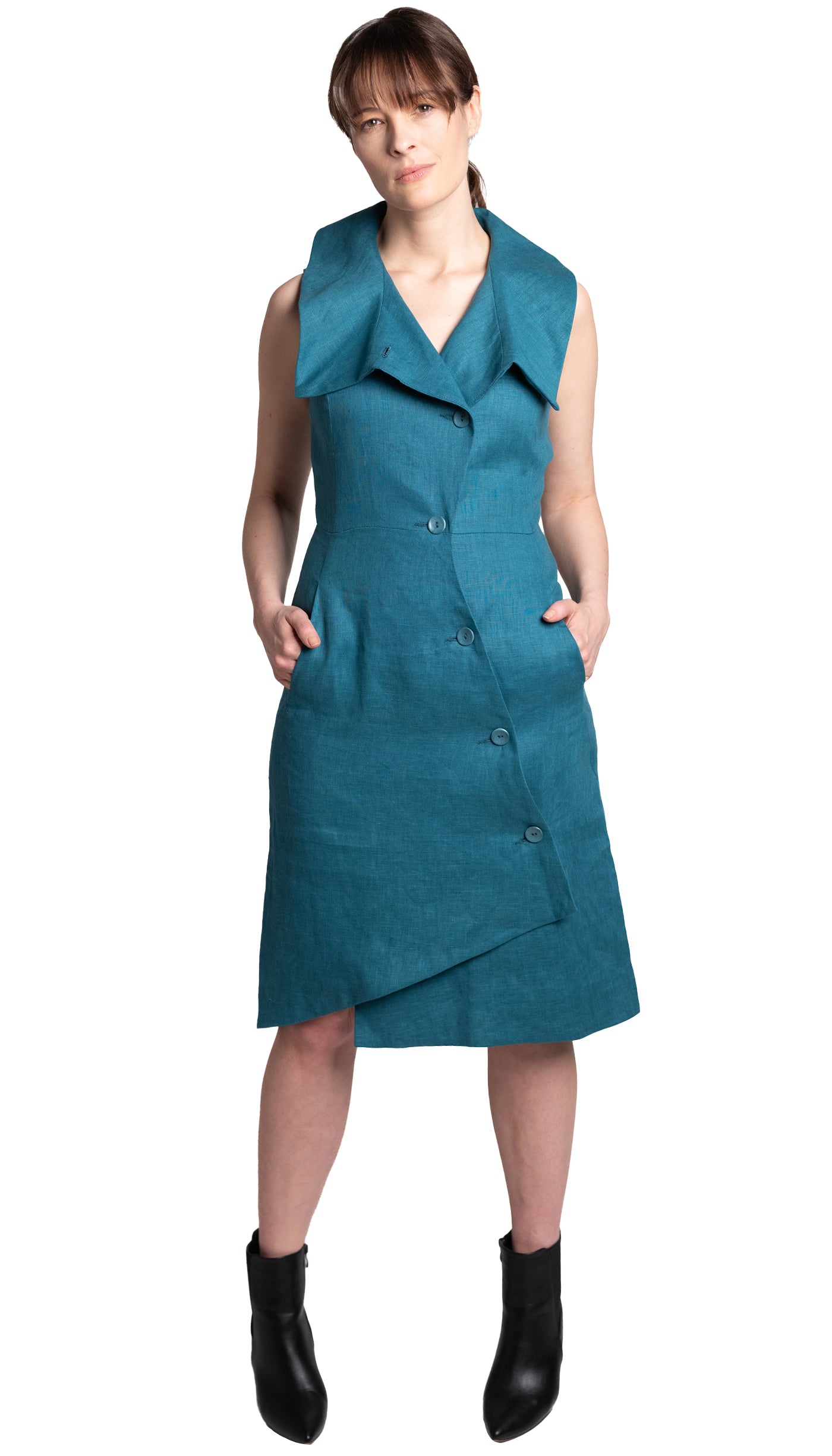 Linen Swerve Vest Dress
