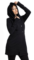 Convertible Funnel Hood Heavy Hemp Fleece Sweatshirt Jacket