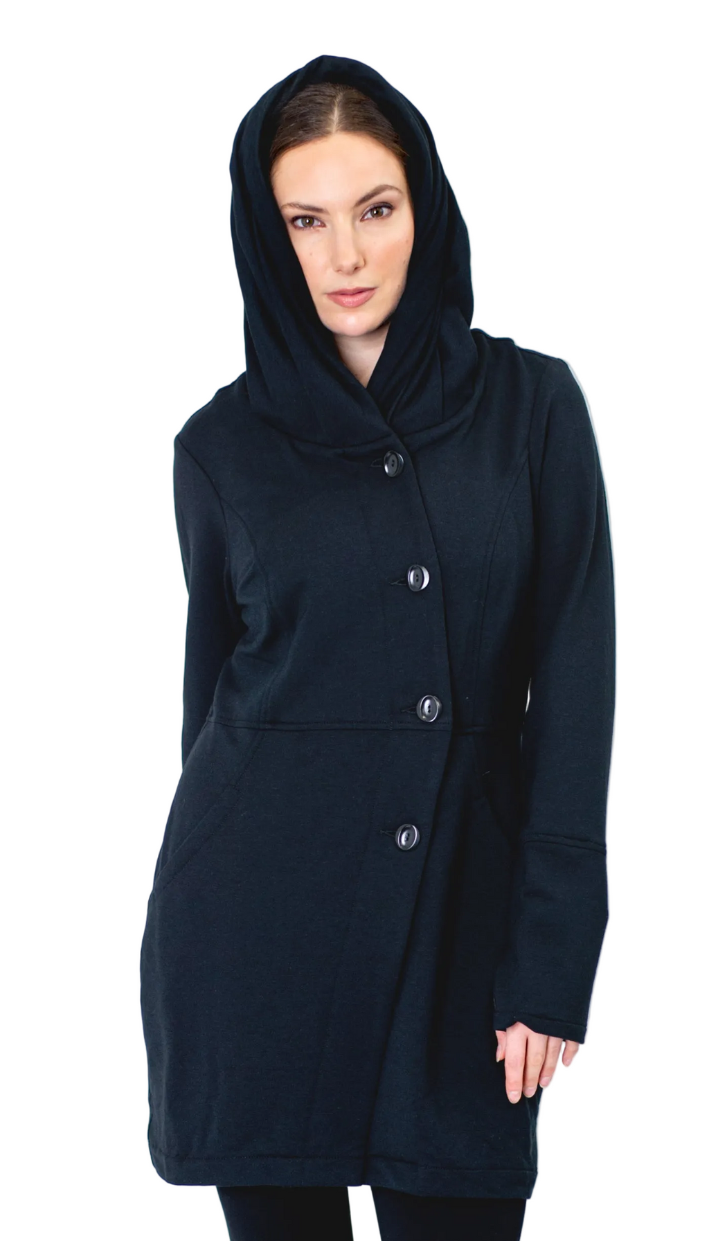 Convertible Funnel Hood Fleece Sweatshirt Jacket