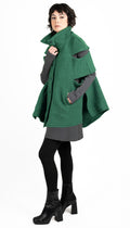 Convertible Cape/ Vest Shearling Fleece/  Jade