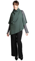 Convertible Side Button Asymmetrical Poncho/Vest Organic Cotton