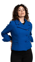 Cropped Notch Collar Jacket/ Royal