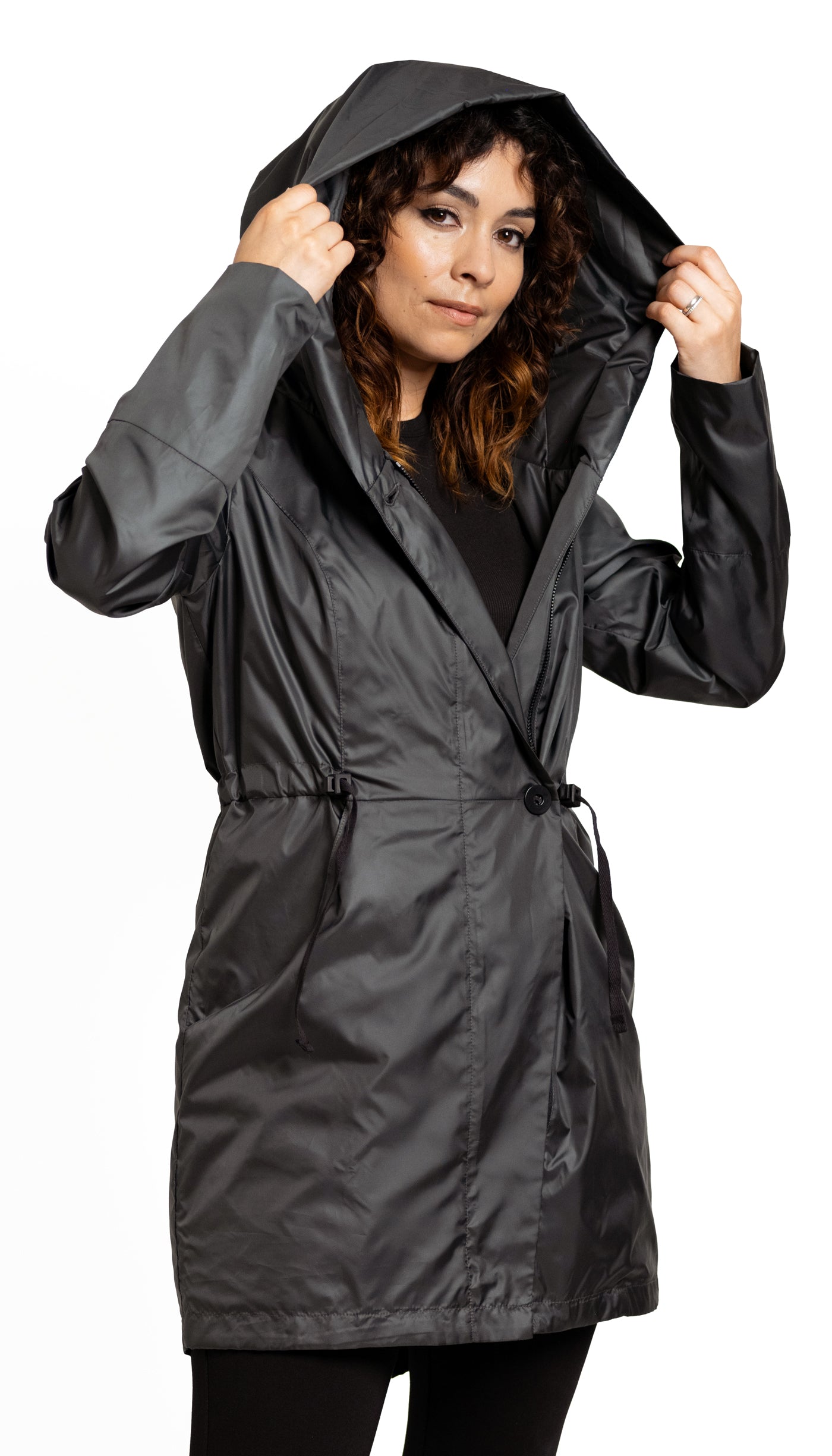 Convertible Cowl Hood Lt. Rain Jacket