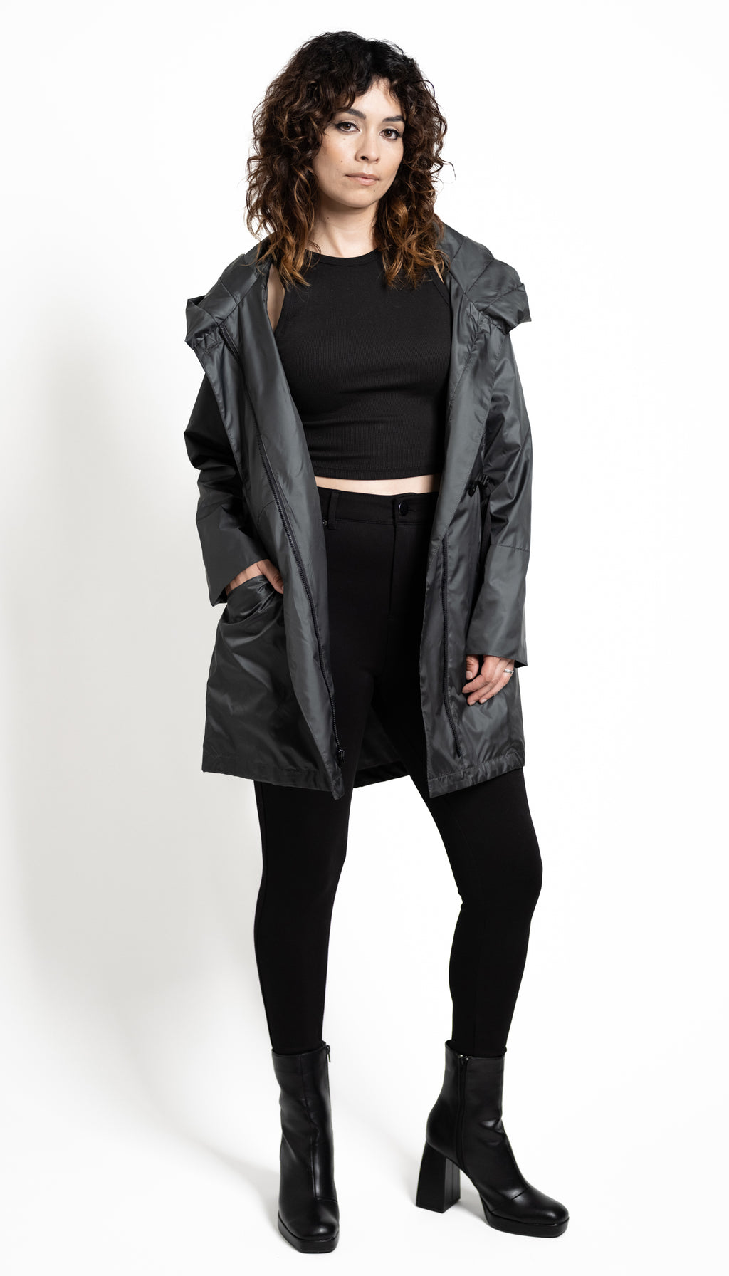 Convertible Cowl Hood Lt. Rain Jacket