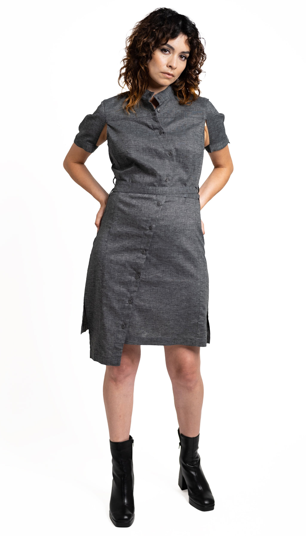 Classic Half Sleeve Shirtdress / Reissue /Charcoal Heather