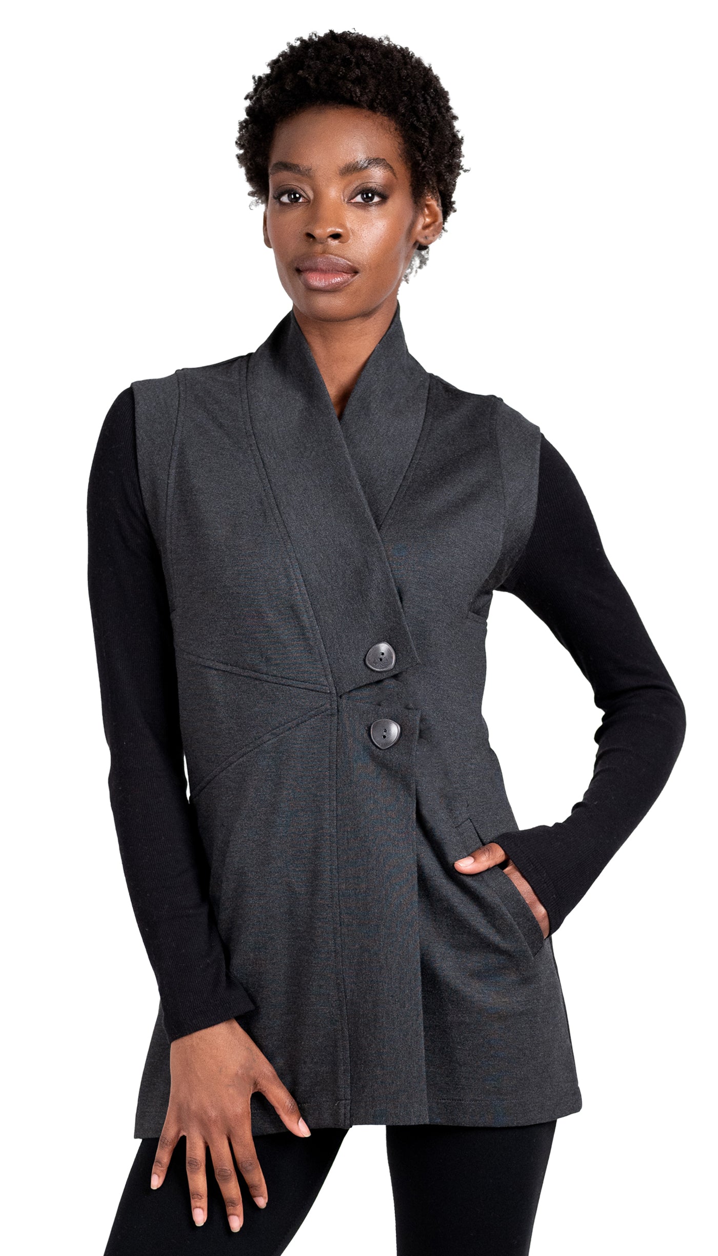 Asym Ponte Knit Vest