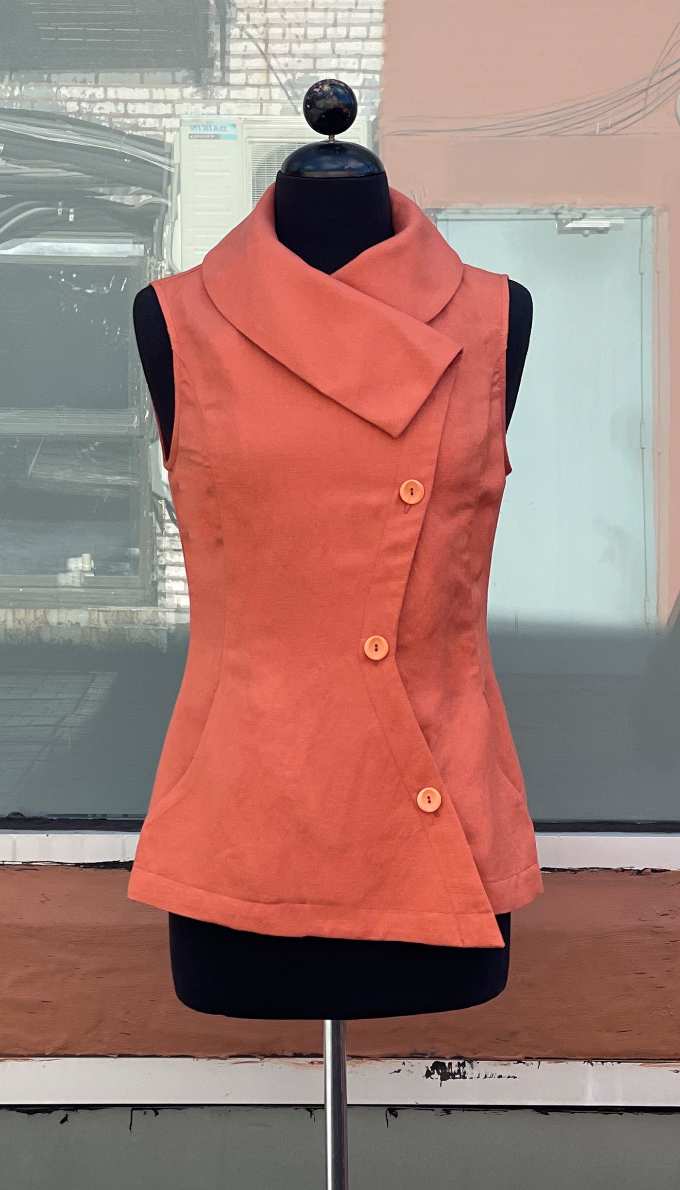 Swerve Vest Linen Blend/ Sorbet