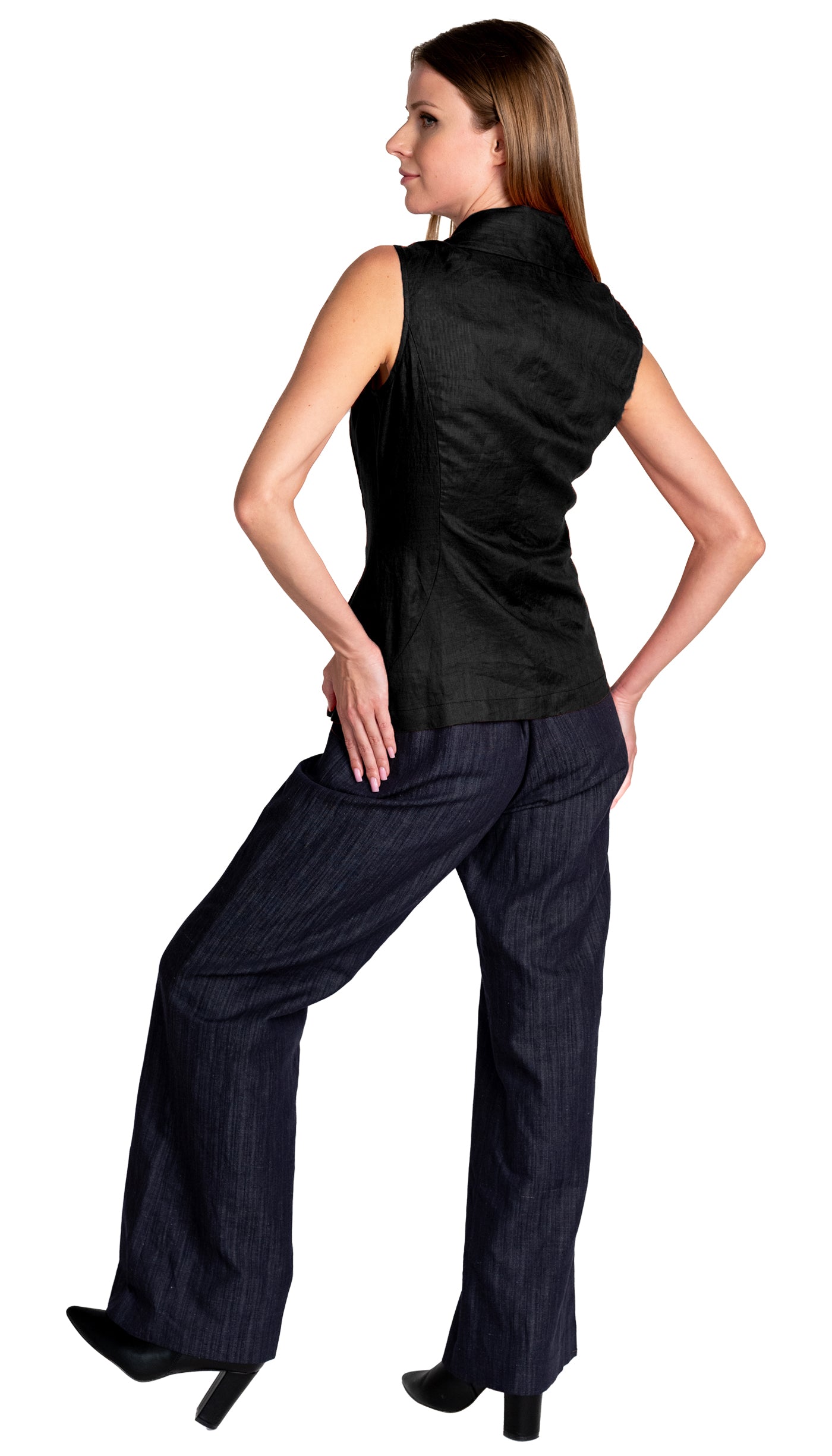 Swerve Vest Linen/ Black
