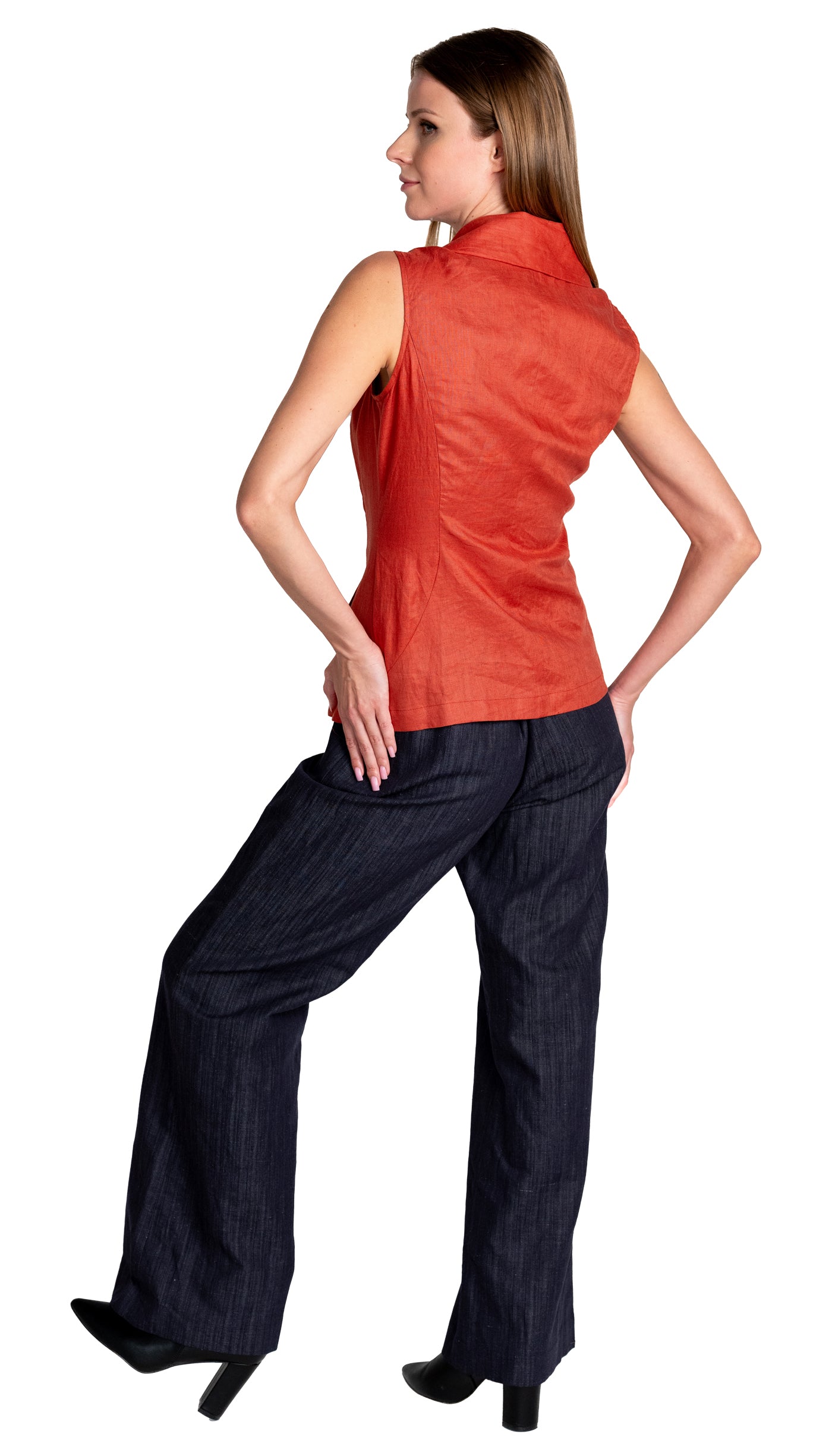 Swerve Vest Linen / Terracotta