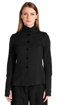 NV Button Front Organic Sweatshirt / Black