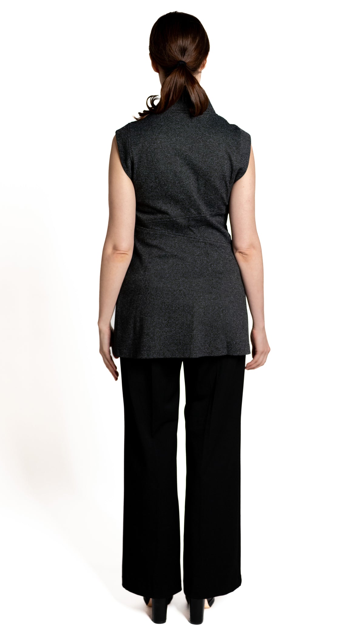 Double Collar Asym Vest/ Viscose