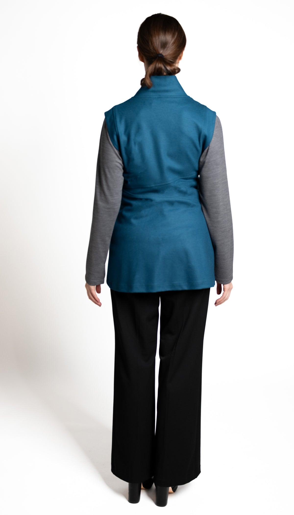 Double Collar Sweater Vest: Teal