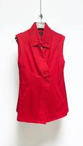Double Collar Sweater Vest: Red