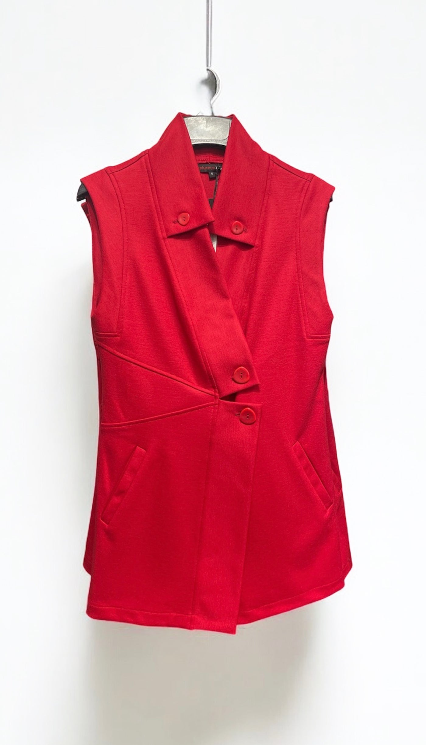 Double Collar Sweater Vest: Red