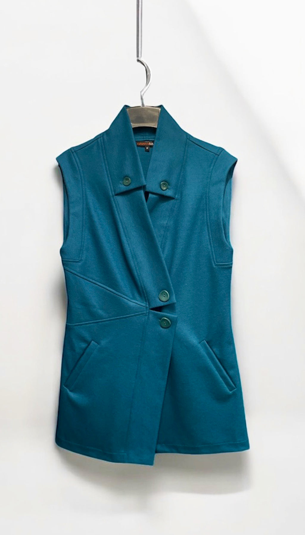 Double Collar Sweater Vest: Teal