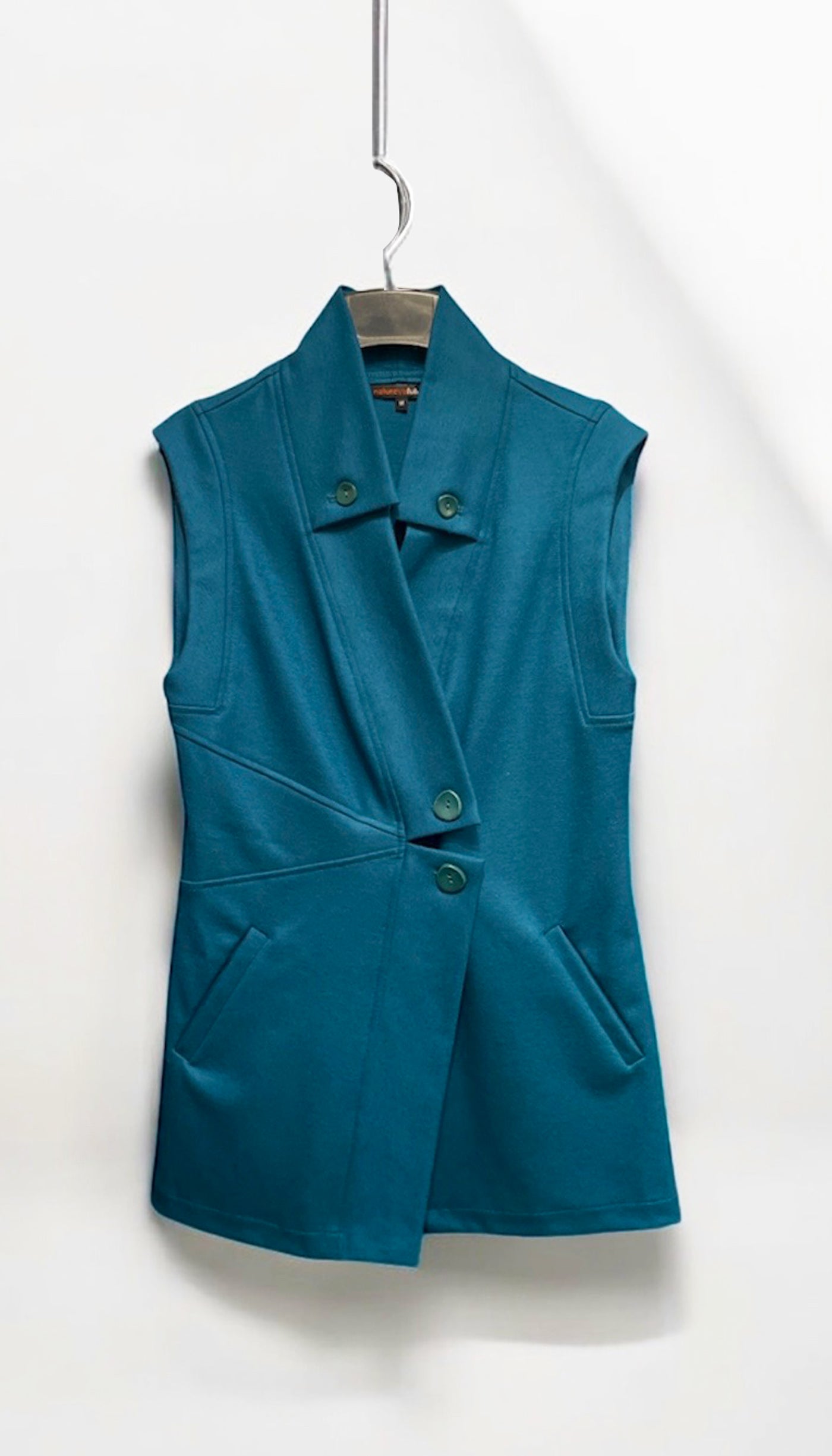 Double Collar Sweater Vest: Teal