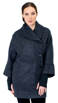 Classic Swing Coat / Charcoal Wool Flannel