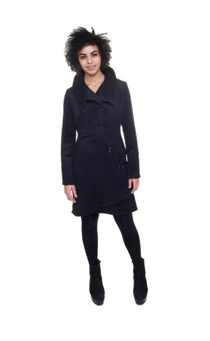 Swerve Coat in Wool/Cashmere / Dark Charcoal
