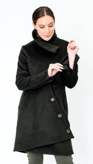 Swerve Coat / Wool/Nylon/Cashmere / Olive