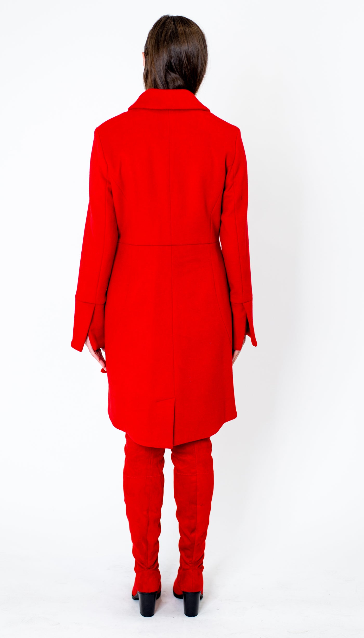 Swerve Coat  / Wool/Nylon/Cashmere /  Pomodoro Red