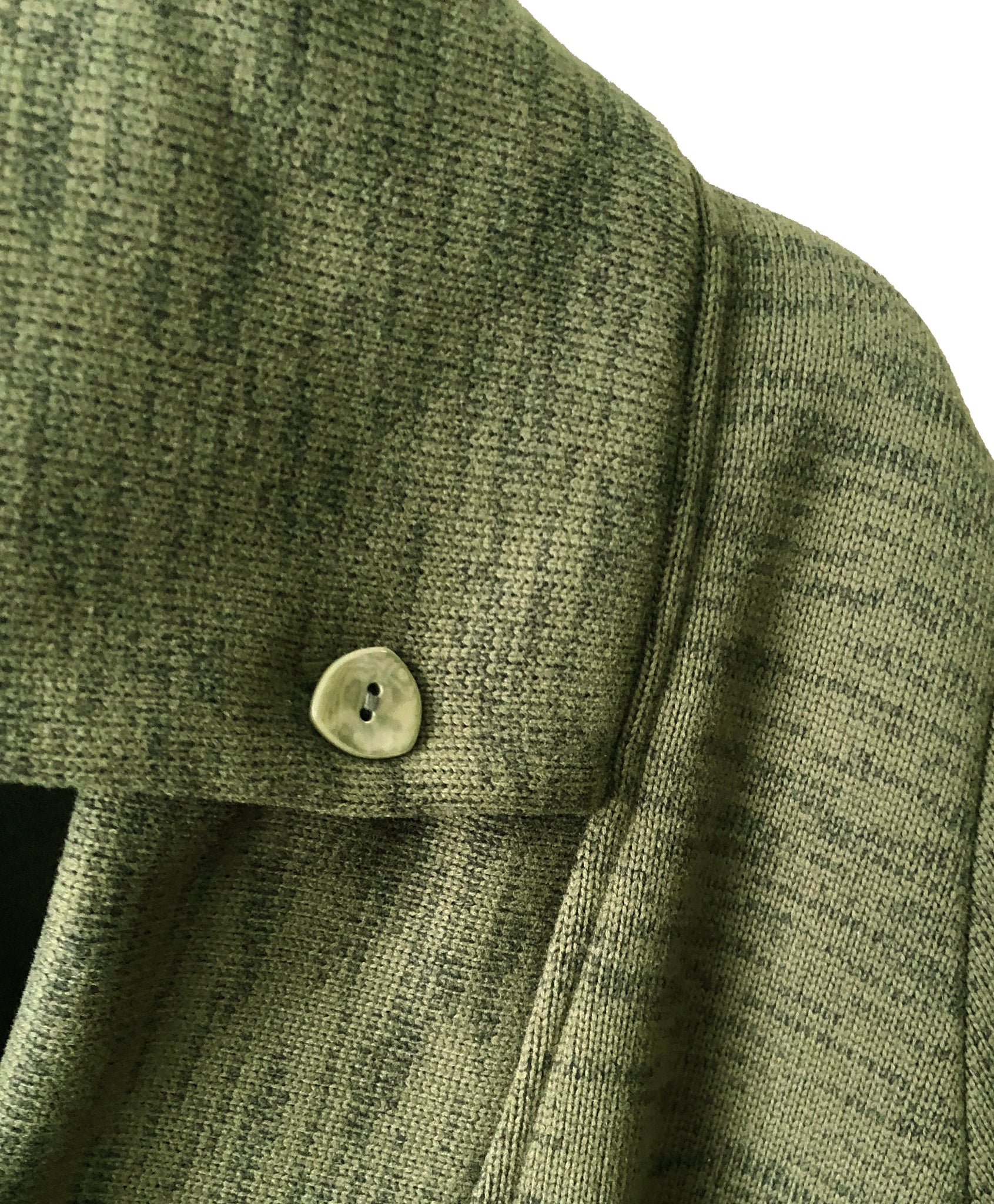 Classic Double Collar Ribbed Fleece Sweatshirt Jacket: Olive Heather *Original Fit