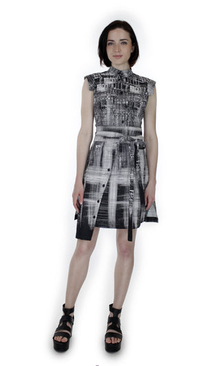 Classic Obi belt Shirtdress/  Pattern