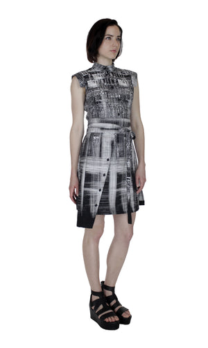 Classic Obi belt Shirtdress/  Pattern
