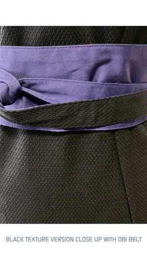 Classic Cut Out Dress w/ Reversible Obi Belt / Royal-ish Purple